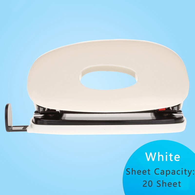 2-Perforator Draagbare Losbladige Papier Perforator Papier Punch 10/20-Sheet Puncher Standaard Punch office Bindtoebehoren: White-20 sheets