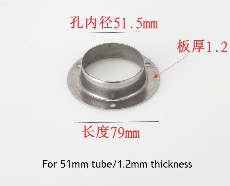 10Pcs/Lot 201 Stainless Steel Flange Holder Bracket Closet Rod Wall Floor 19mm 22mm 25mm 32mm 38mm 51mm 63mm 76mm Tube Pipe: 51mm