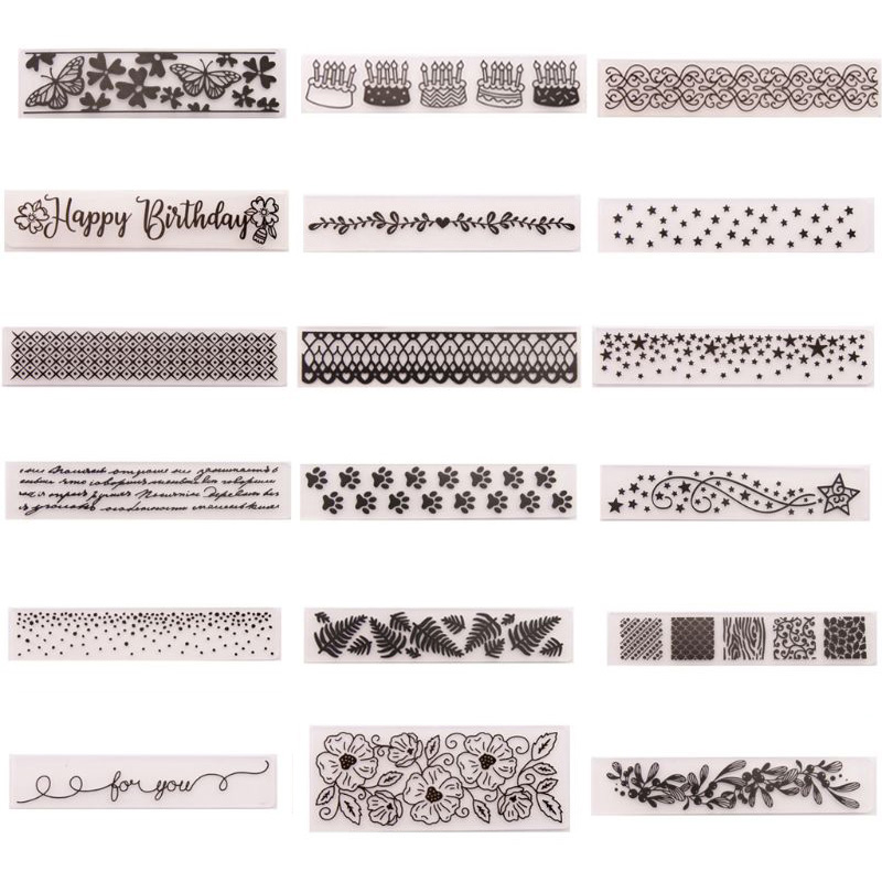 Plantilla de plástico para álbum de recortes, suministros de decoración hechos a mano para manualidades, tarjetas de álbum de fotos, 26 diseños, 15x3cm