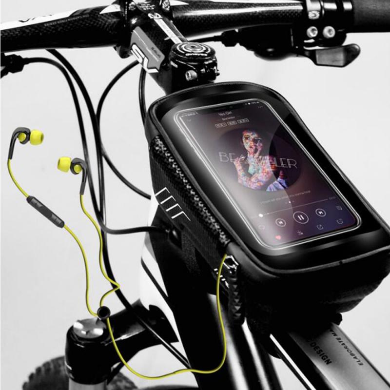 Sacos de bicicleta equitação da bicicleta frente jaqueta tubo quadro pacote mountain bike à prova dwaterproof água capa do telefone móvel