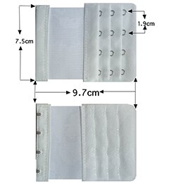 3 stk bh-forlengere stroppspenneforlengelse 3 rader 4 kroker dame-bh-forlengerforlengere stropper undertøy 5 farger  n92 z44: Hvit