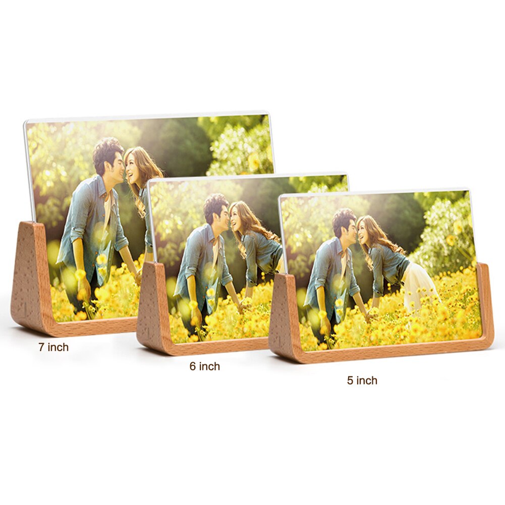 Massief Houten Creatieve Europese Fotolijst Innovatieve 6 Inch 7 Inch Acryl U-vormige Fotolijst Indoor Desk Decor