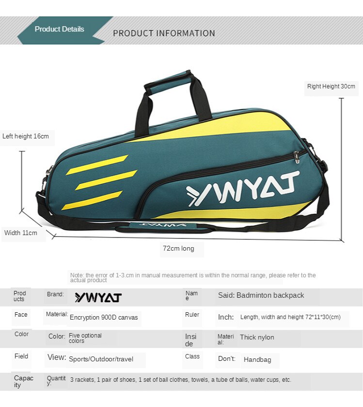 Badminton bag double shoulder single shoulder men and women backpack badminton racket bag