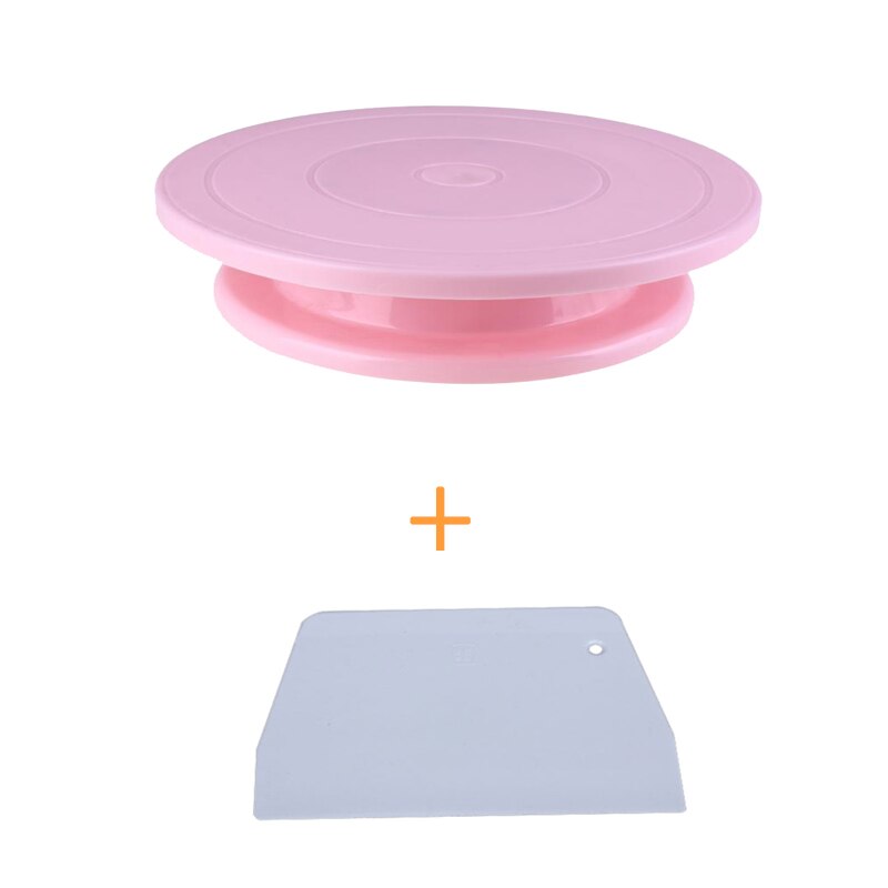 Best Plastic Icing Turntable Cake Decorating Stand Rotaing Cake Stand Spinner Revolving Cakes Turntable for Decoration 132: Pink