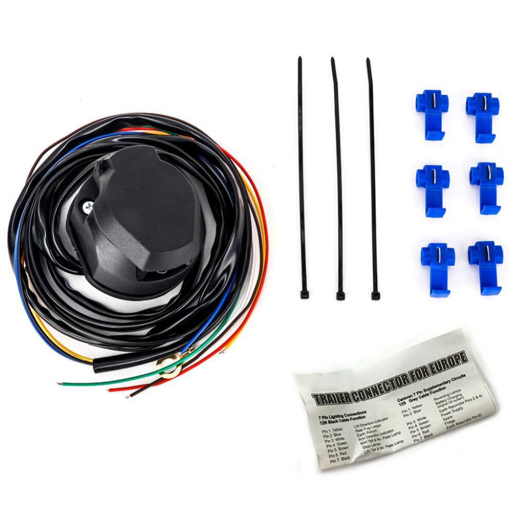 7 Pin Trailer Socket Cable 1.5m Wire European Car Trailer Wiring Connector