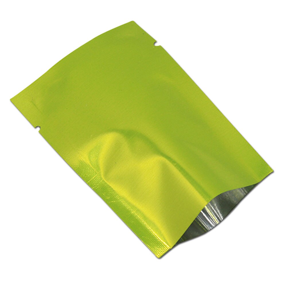 300Pcs 6x9cm Bunte Aluminium Folie Verpackung Tasche Snack Kaffee Lagerung tasche Lebensmittel Grade Mylar Pouch Open top Wärme Dichtung Vakuum Tasche: Green