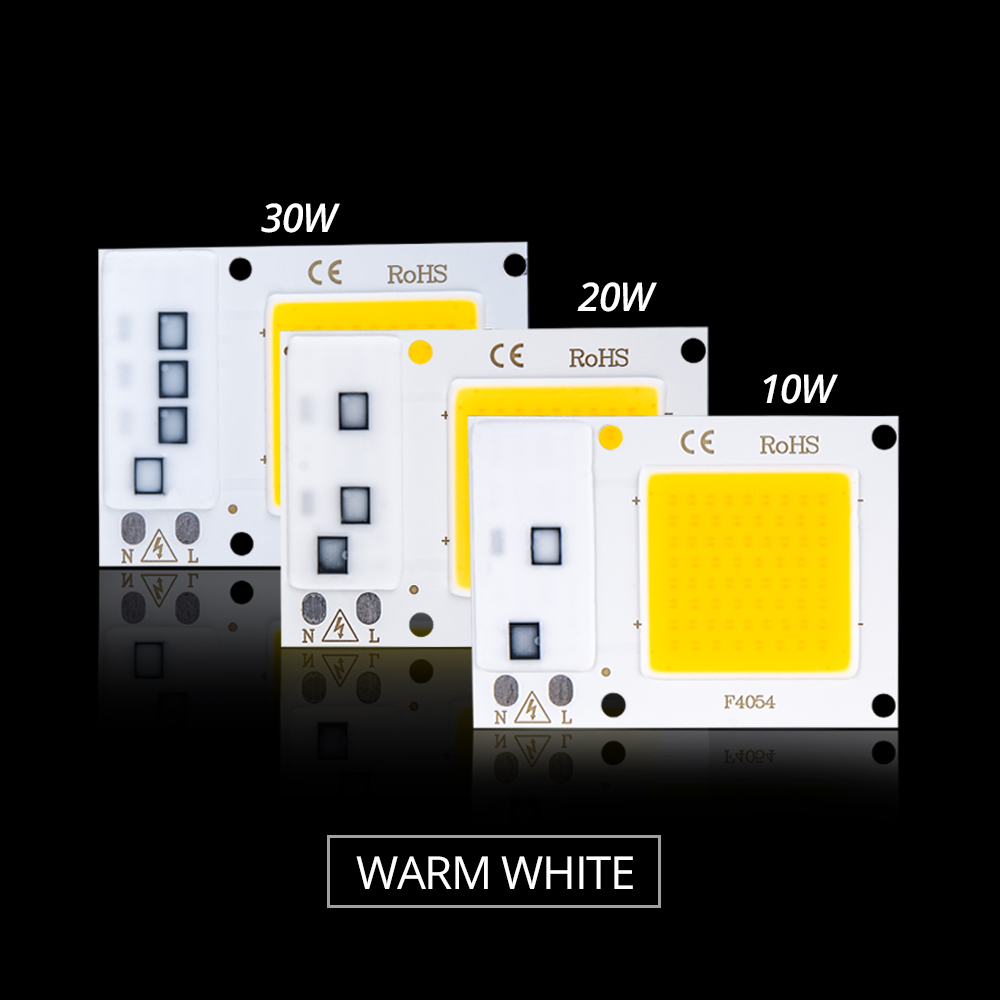 COB puce LED 220V 110V 30W 20W 10W LED perle COB puce Smart IC pas de scintillement LED projecteur pas besoin de pilote bricolage projecteur