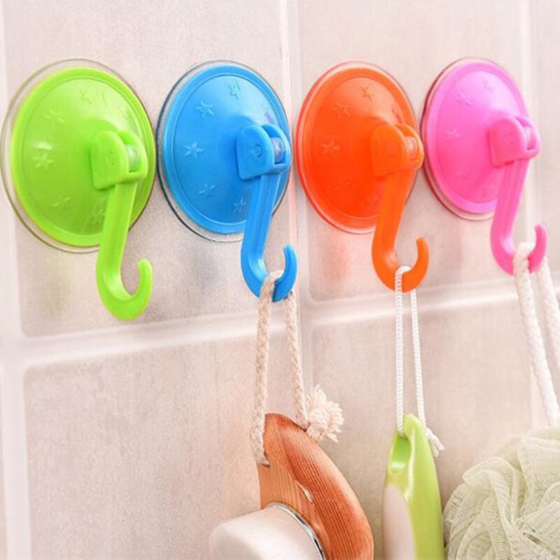 1Pc Hang Haak Vacuüm Zuignap Haak Zuignap Muurhaken Gratis Van Punch Plastic Haak Keuken Badkamer Accessoires Willekeurige kleur: Default Title