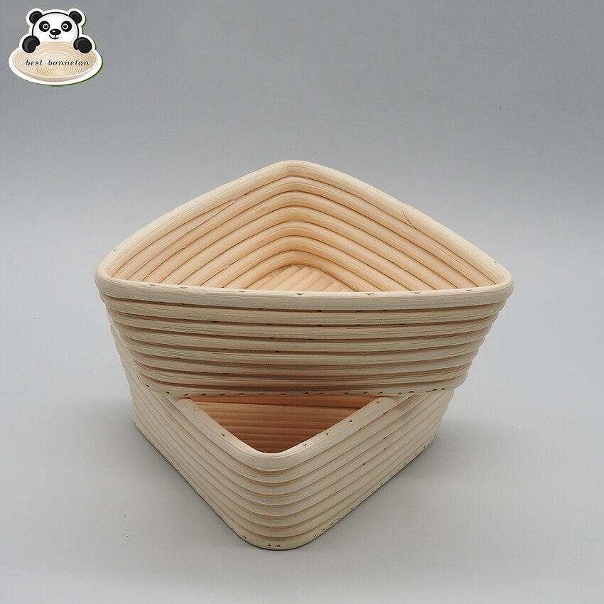 La mejor cesta triangular de ratán fermentado europeo de banneton/cuenco de mimbre, cesta de mimbre tejida, cesta de pan