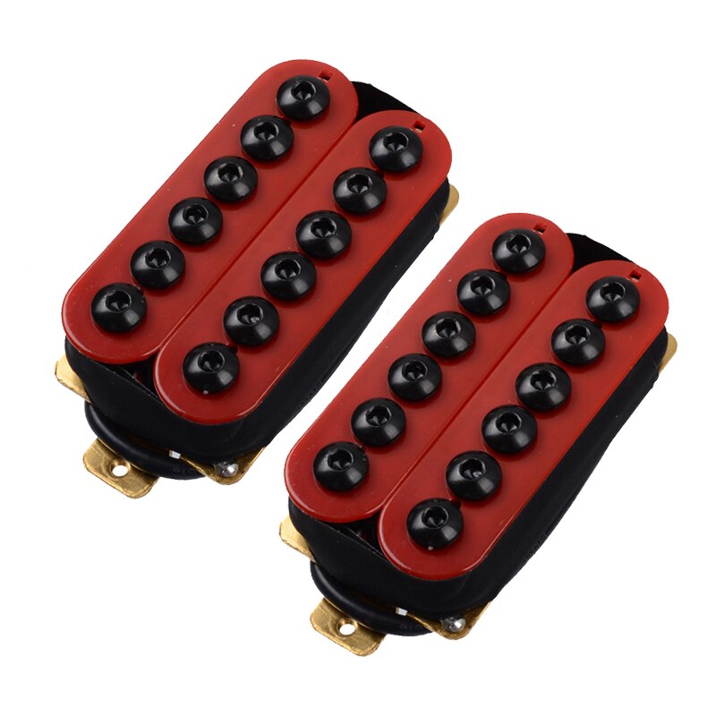 Adjustable Metal Double Coil Electric Guitar Pickups Humbucker Punk Red: Neck and Bridge