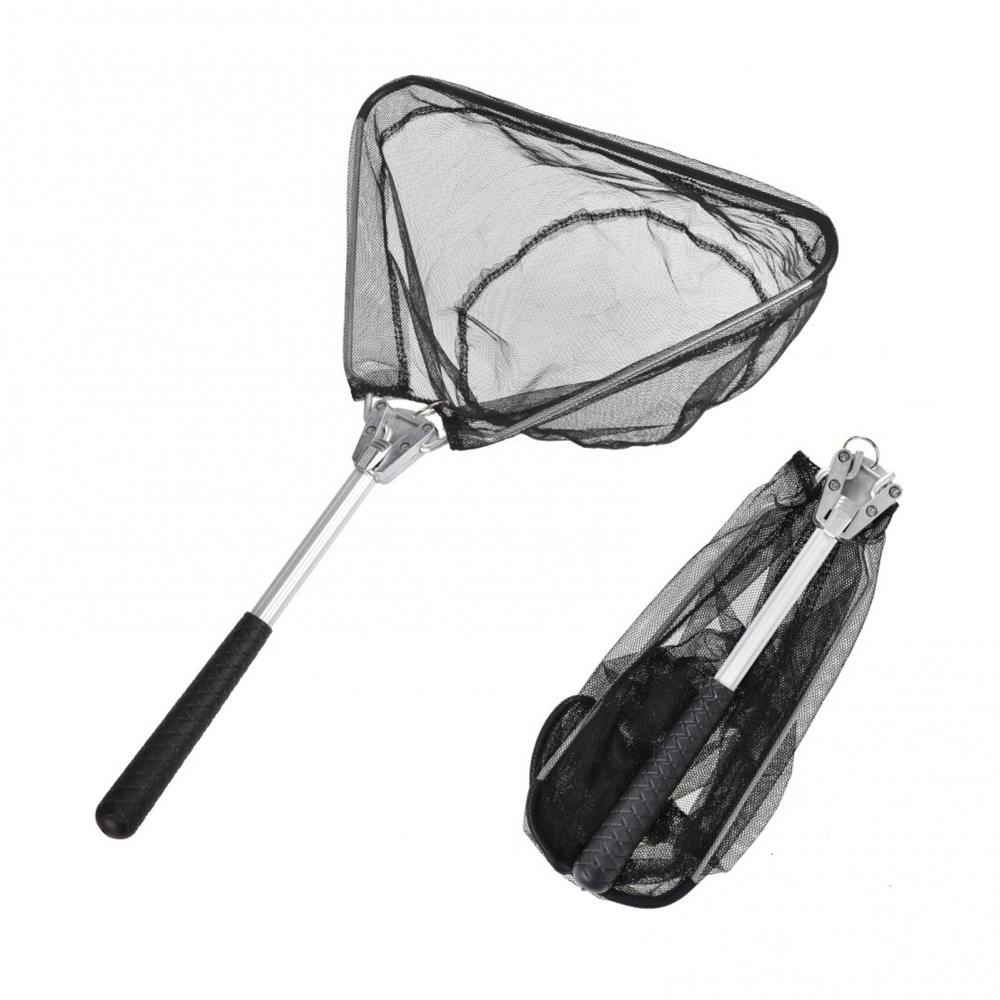Aluminum Alloy Folding Net Foldable Triangle Retractable Fishing Telescoping Landing Pole Landing For Fly Fishing