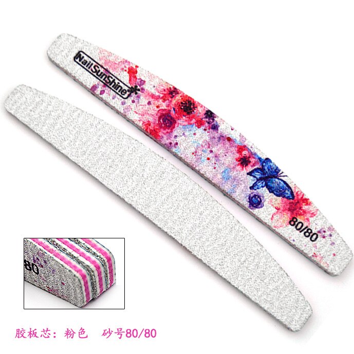 Nail sunshine – papier de verre d'impression demi-mois, lime à ongles, meulage, réparation de frottis, vrais ongles, polissage, Frustration spéciale, 10 pièces: 80
