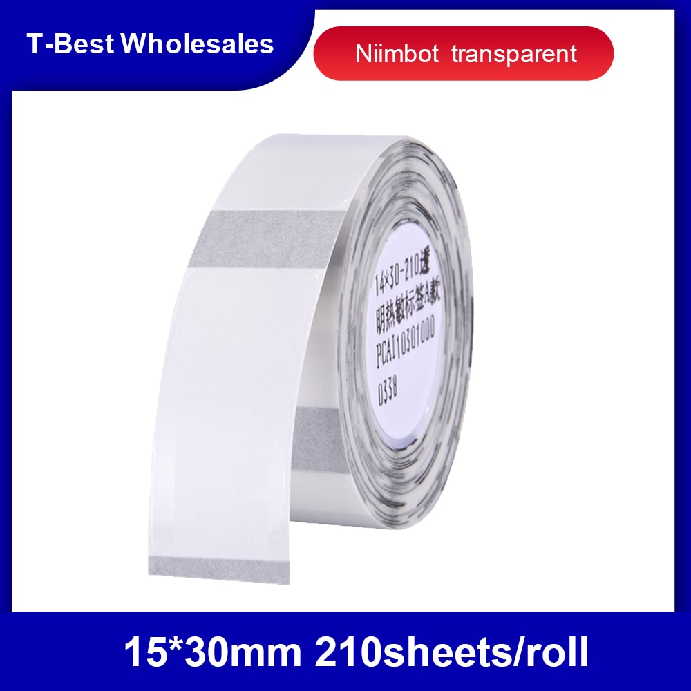 Niimbot D11 transparent Label Paper 14*30mm 210pcs/roll Barcode Price Size Name Blank Labels Waterproof