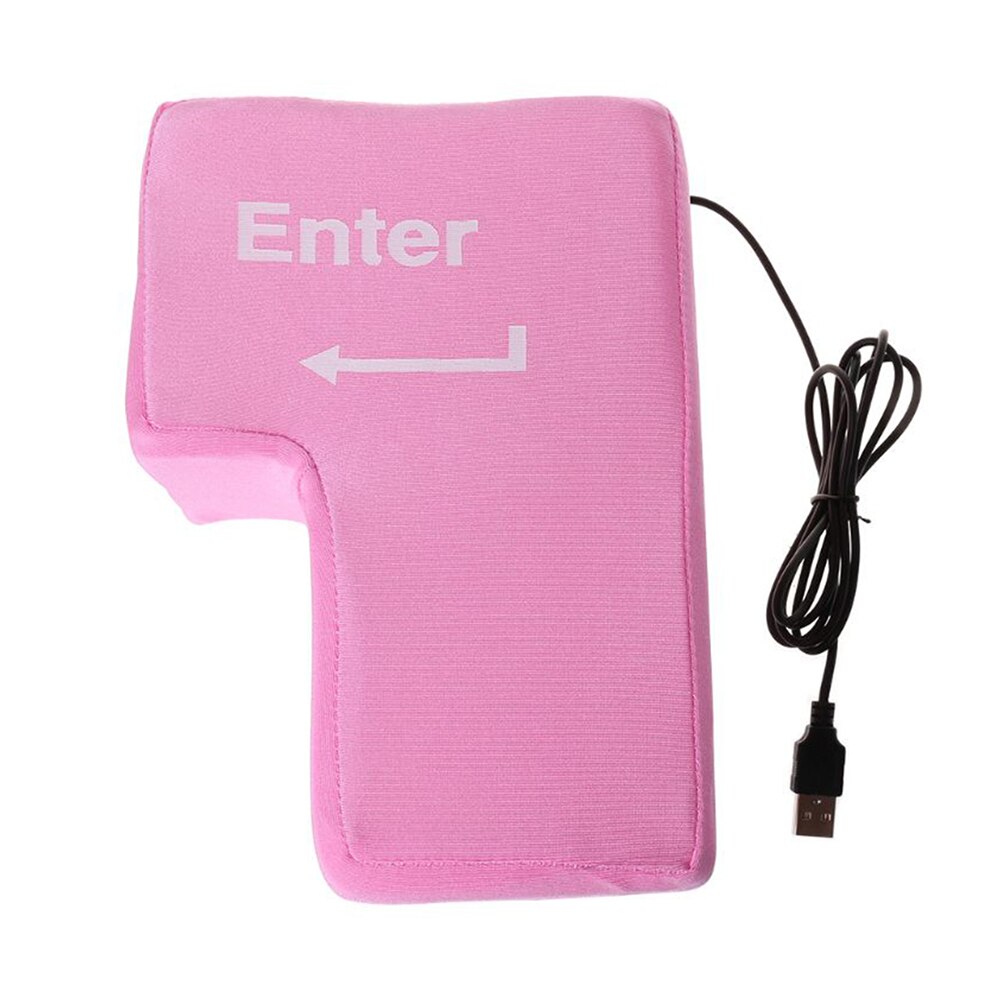 Anti-Stress Computer Huge Enter Key Big USB Keyboard Vent Button Pillow Desktop Stress Reliever Cushion