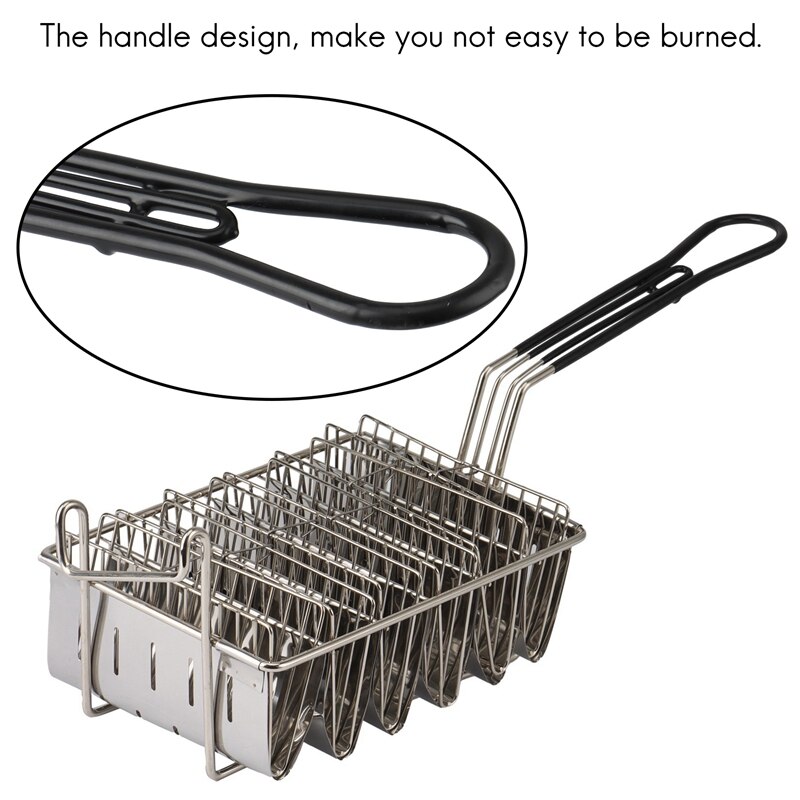 Taco Fryer Basket, Taco Shell Fryer, Holds 6 Shells Deep Fryer Taco Holders Basket With Grip Handle Taco Holder Stand