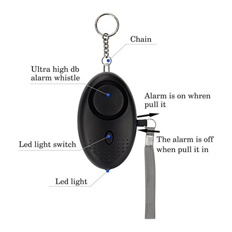 Selbstverteidigung Alarm 130dB Mädchen Frauen Sicherheit Schützen Alarm Persönliche Sicherheit Schrei Laut Keychain Notfall Alarm Mit LED Licht