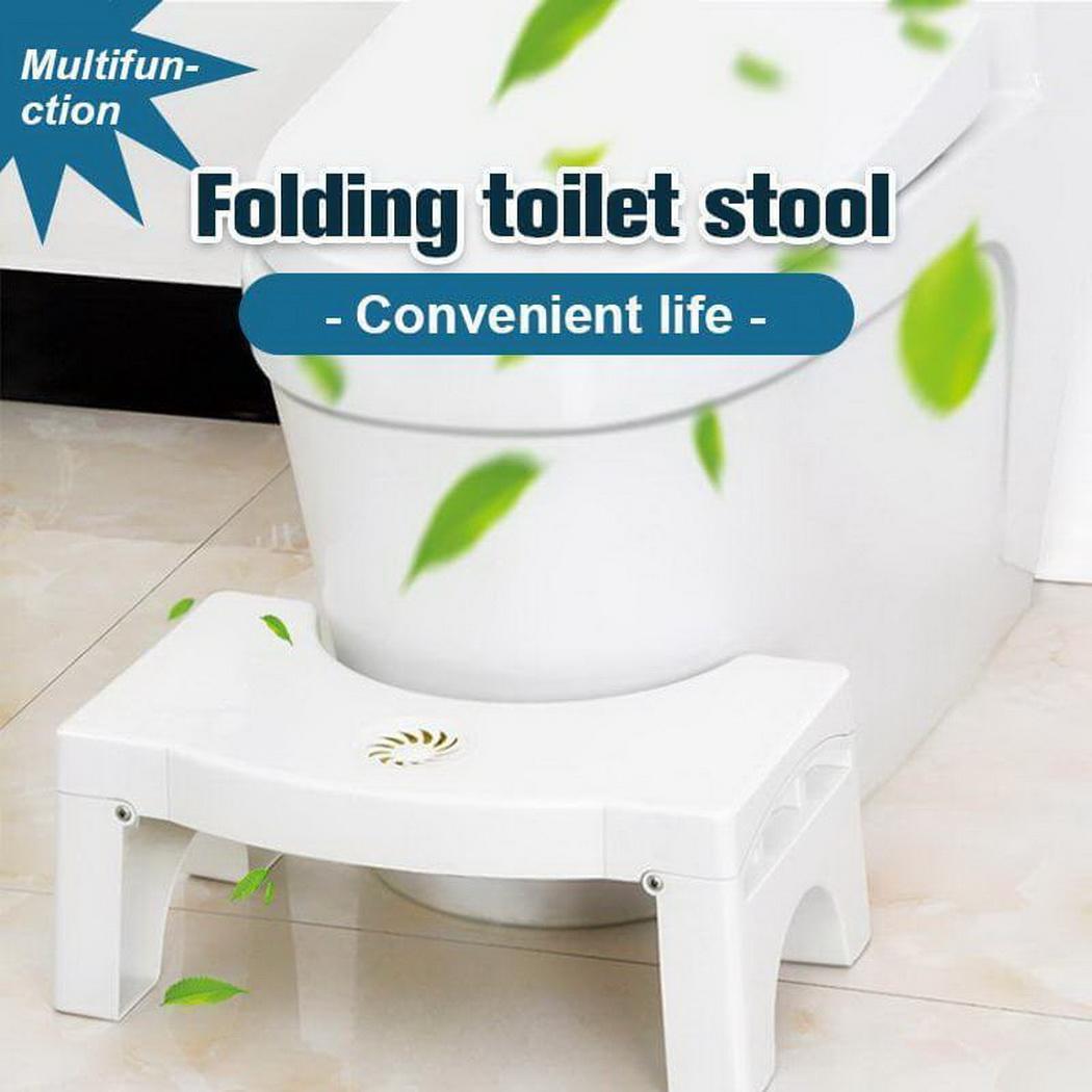 Toilet Pedestal Stool Foldable Bathroom Versatile Toilet White Stool 0.950kg