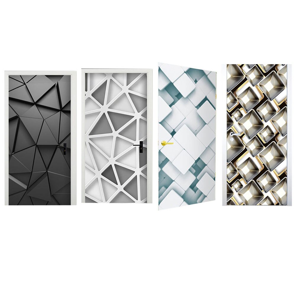 2* Wall Sticker 3D Three-dimensional Simulation Window Tiles Mirror Door Stickers DIY Wallsticker Adhesive Bottom Cloth