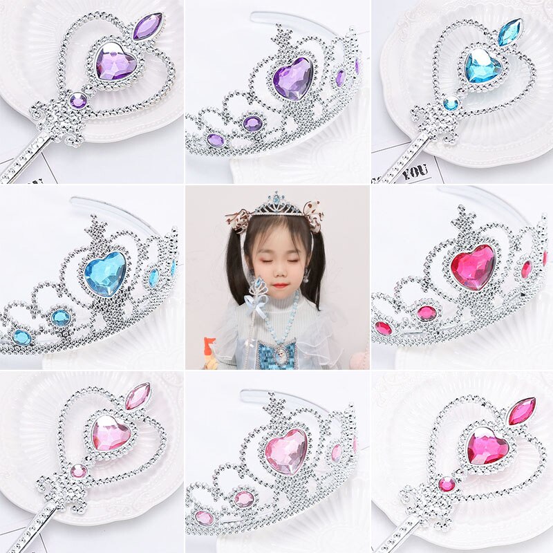 Prinzessin Kostüm Haar Clip Prinzessin Kopfschmuck Mädchen Krone Haar Zubehör Zauberstab einstellen Gebühr Zauberstab Stirnband Schmuck