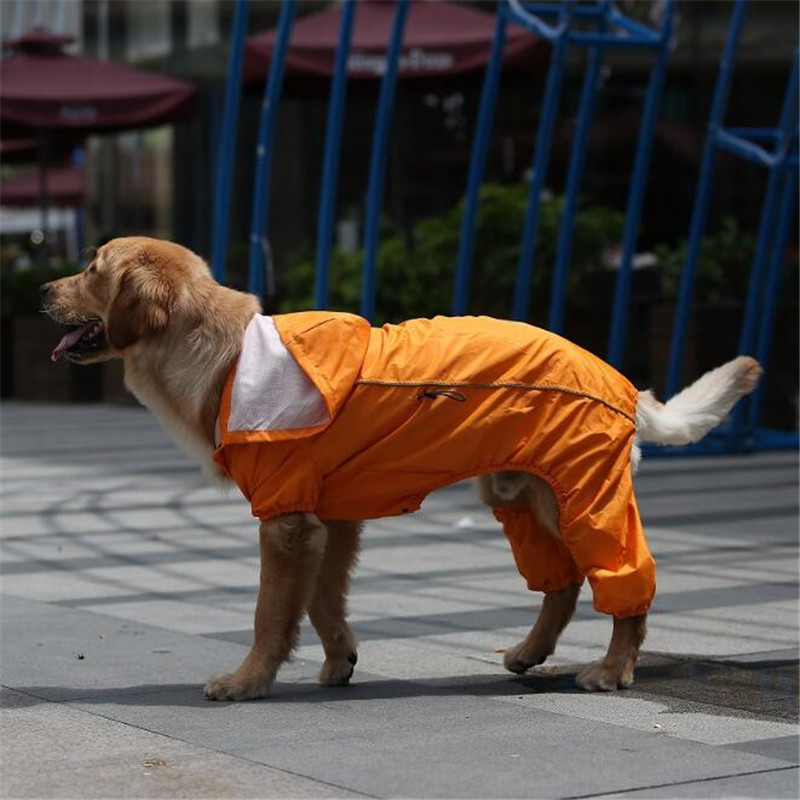 Pet Big Dog Raincoat Clothes For Labrador Golden Retriever Large Dog Waterproof Jumpsuit Rain Coat Jacket Pet Clothing Raincoats