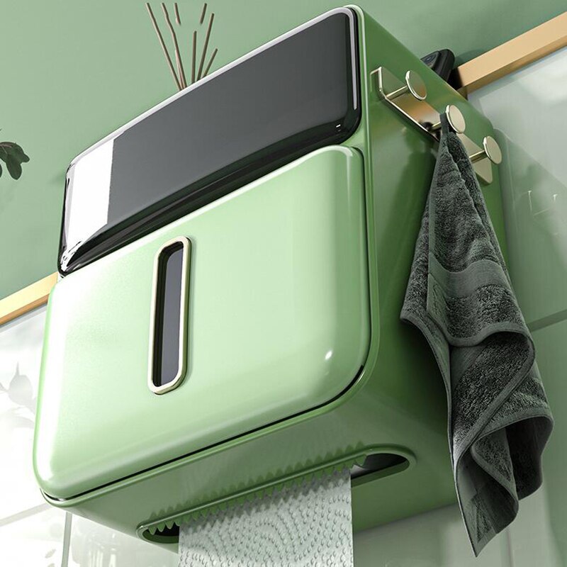 Waterproof Toilet Paper Holder Wall Mounted Toilet Paper Tray Roll Paper Tube Storage Box Tray Tissue Box Shelf Bathroom
