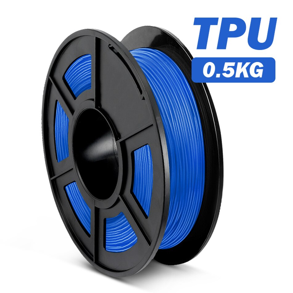 Filament d'impression Flexible de dureté du Filament 3D de SUNLU 1.75mm 0.5kg bon pour l'imprimante 3D: TPU BLUE