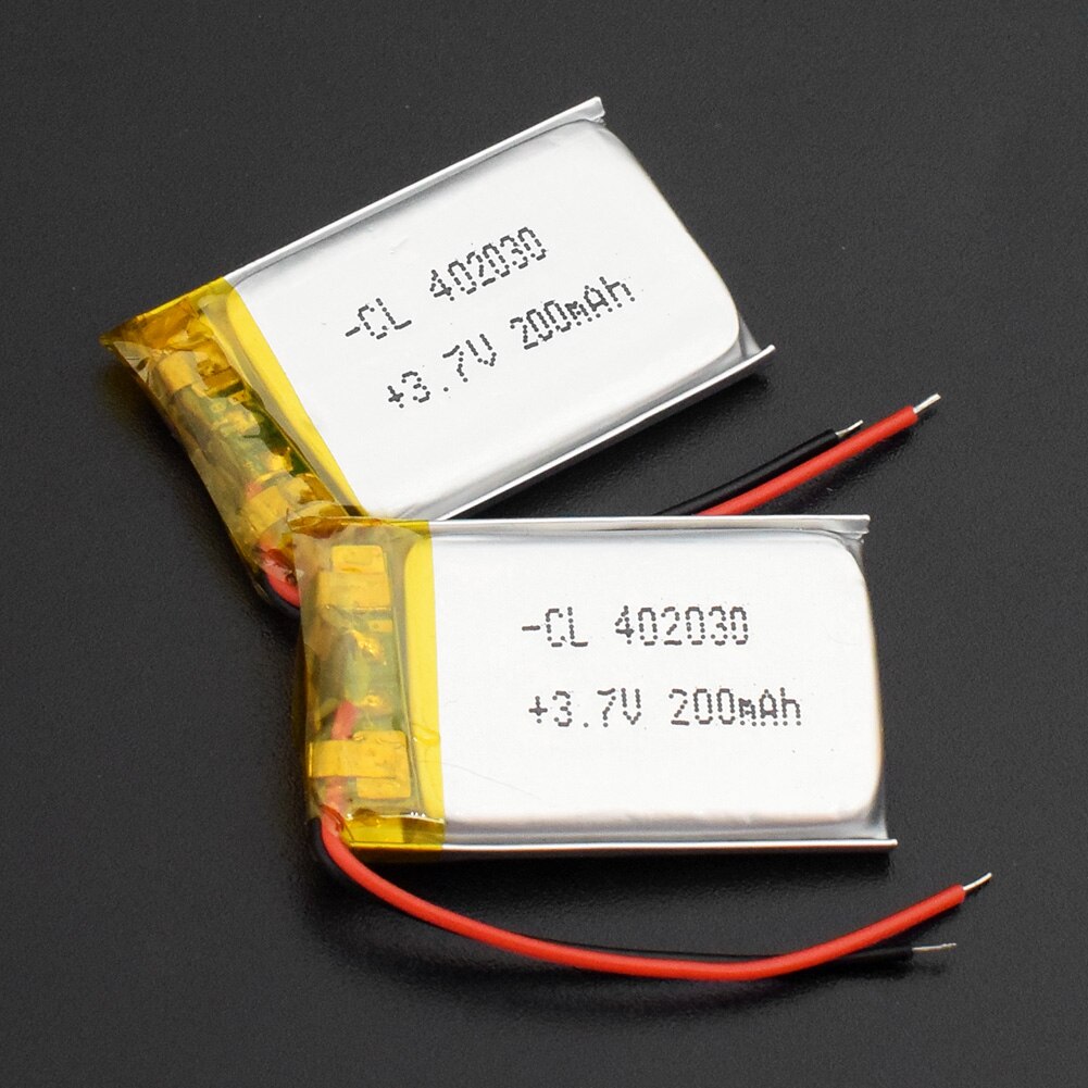 Posthuman polymer litiumbatteri 3.7 v 402030 042030 200 mah uppladdningsbara batterier för  mp3 mp4 klockor leksaks mobiltelefon gps: 2 st