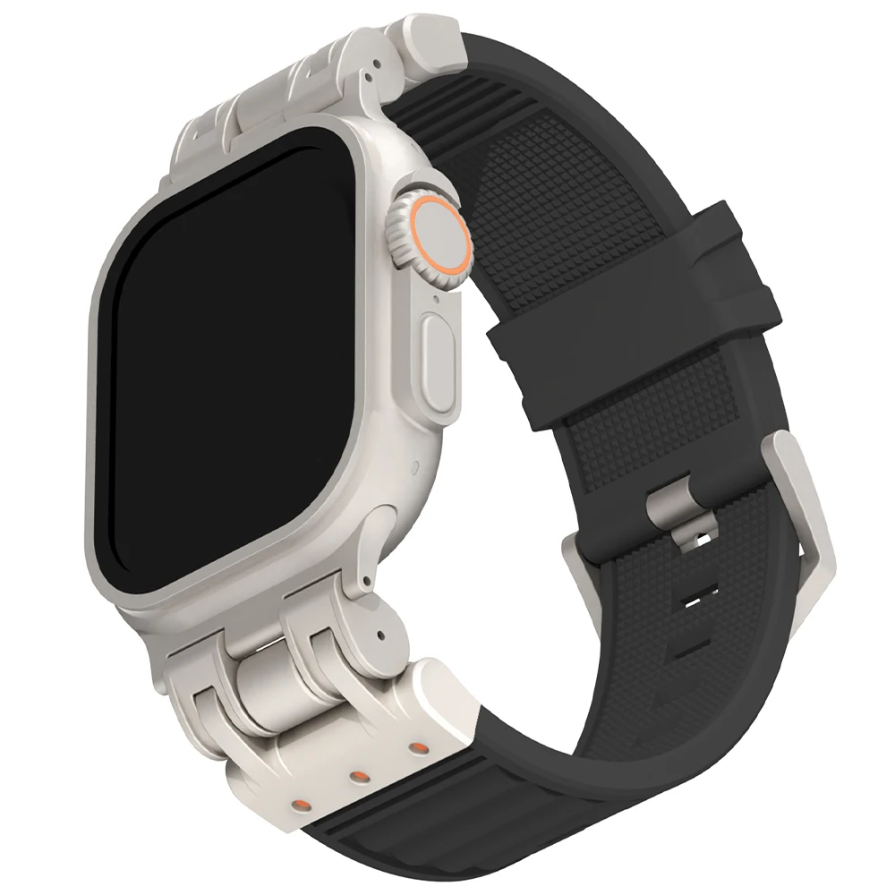 Bracelet en silicone pour Apple Watch, Bracelet de sport en caoutchouc souple, Bracelet pour homme, Ultra 2, IWatch Series 9, 8, 7, 6, 5, 4, Se, 49mm, 45mm, 44mm, 42mm