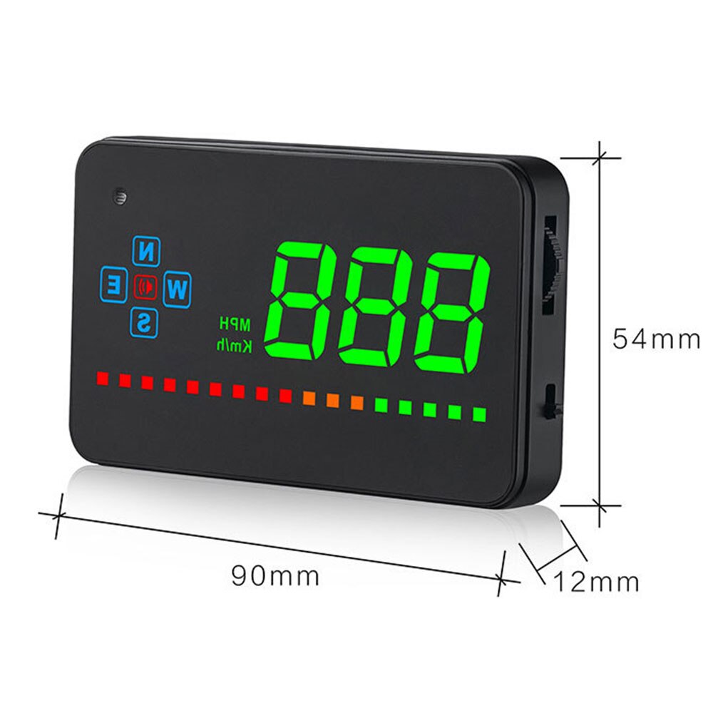 3.5 inch auto hud head-up display led snelheidsmeter kleur projectie snelheidswaarschuwing voor alle auto's automatische elektronische spanningsalarm