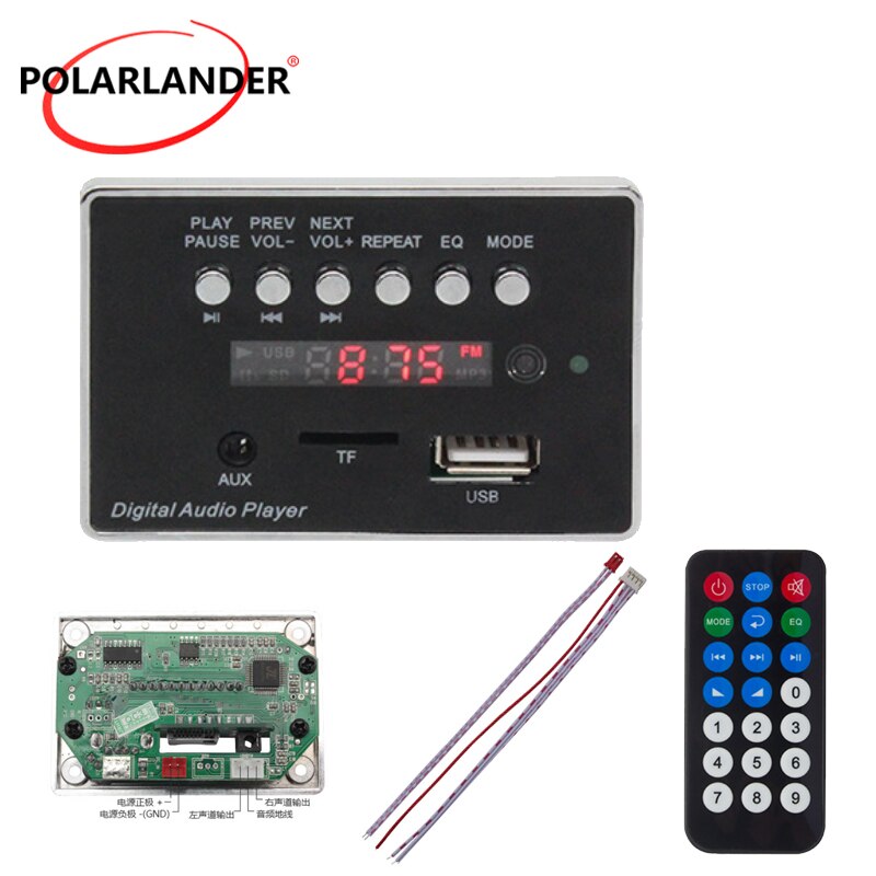 MP3 decoder Black Card FM 5V 12V JR-9201A Player Car Audio With Remote Control Suitable for Car and Home Radio