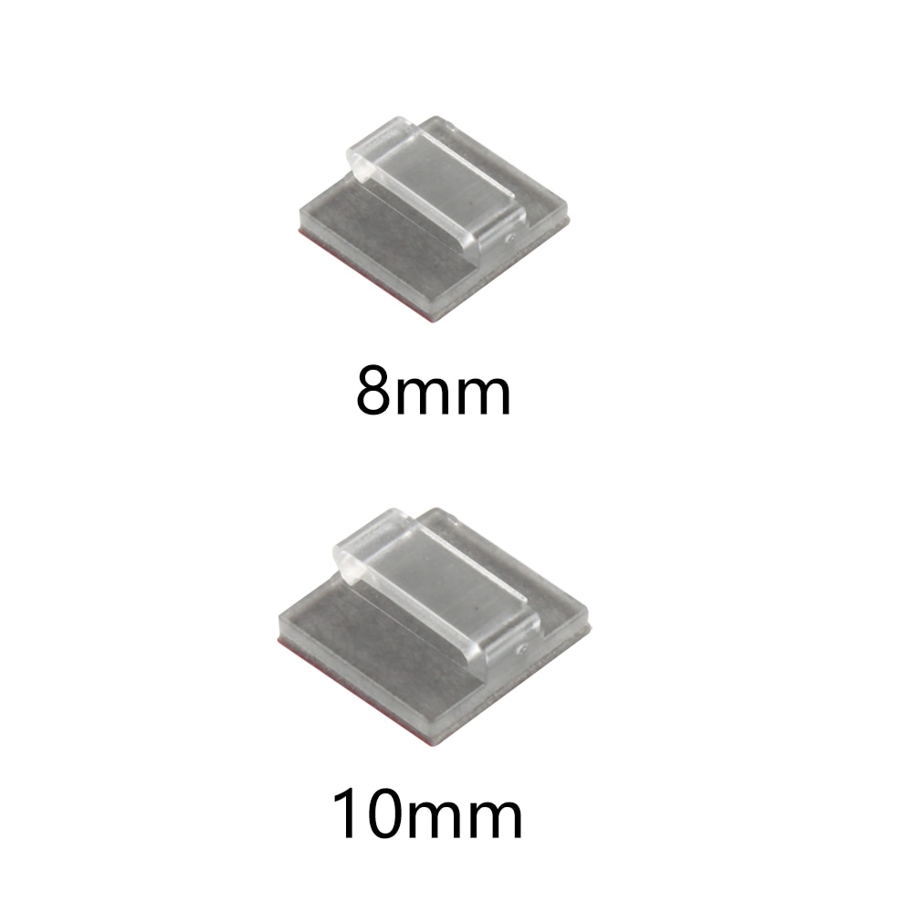 LED Strip Lysholder - 8mm/10mm Kabelklips - Selvklebende Feste