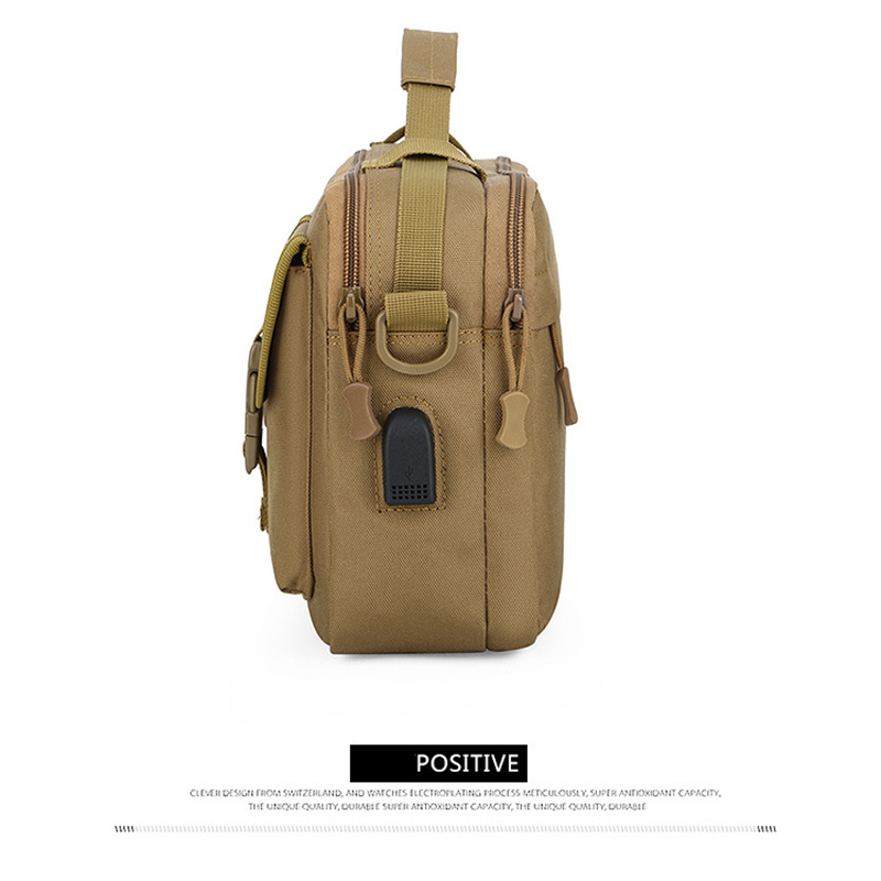 Oulylan Camouflage Shoulder Bag for Men Outdoor Crossbody Back Small Tool Bag USB Charging Handbag Sport Hiking Bag