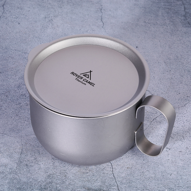 draussen Titan Tasse 500ml mit deckel Geschirr Camping Kaffee Tee Becher Tasse Picknick Camping Becher Wasser Tasse
