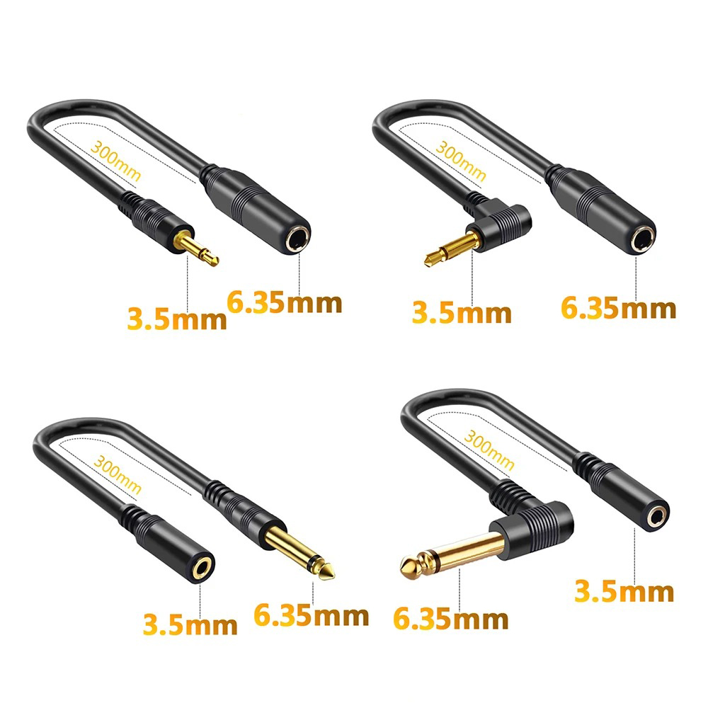 Mono 6.5 naar 3.5 Stereo Jack 1/8 3.5mm Naar 1/4 6.35mm AUX Audio Adapter Kabel voor PC Telefoon MP3 TV Gitaar Versterker Luidspreker Mixer