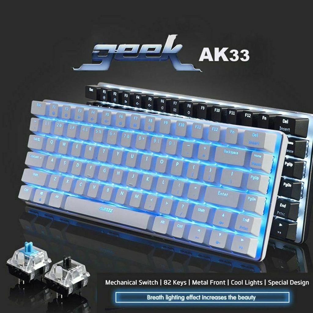 gaming mechanical keyboard RGB hybrid backlit 82 key waterproof keyboard for compact gaming laptop