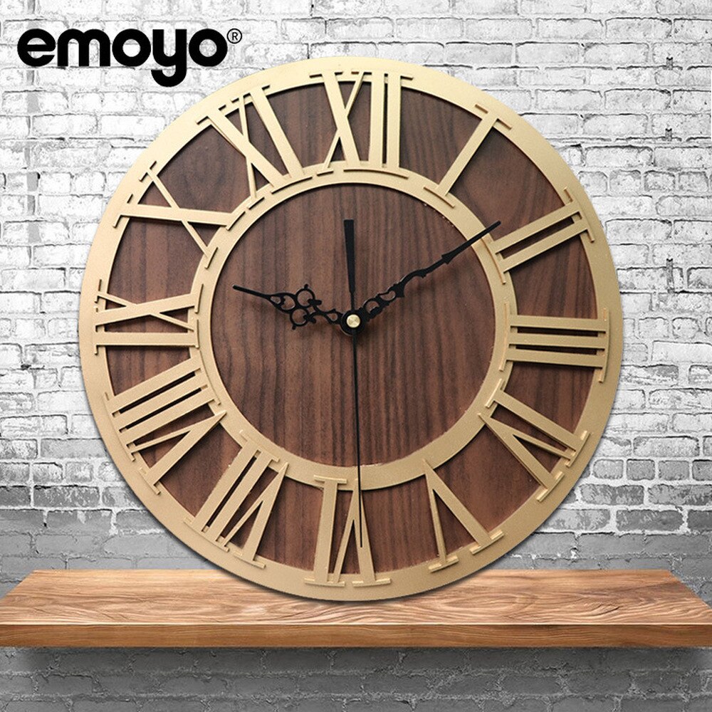 Roman Digital Wall Clock Simulation Wooden Wall Clock Roman Number Craft Wall Clock Acrylic Wall Clock (Black Shipment without B