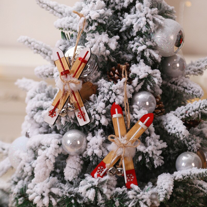 Voorraad Kerst Ornamenten Houten Slee Kerstboom Hanger Raamdecoratie Opknoping Ornament