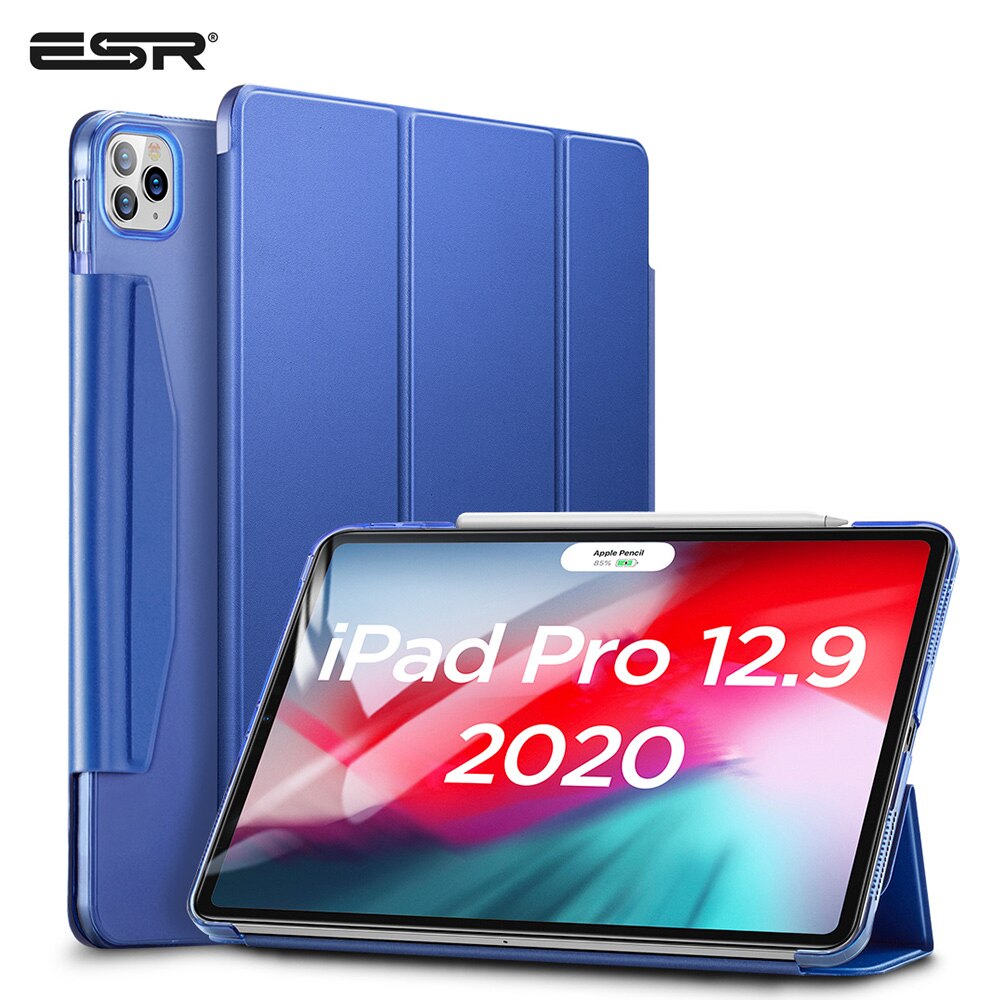 ESR Case for iPad Pro 11'' 12.9' Inch Shock-Resistant Back Cover Magnetic Closure with Pencil Holder for 2nd/4th Generation: 12.9 InchBlue