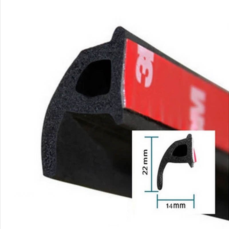 4 meter Auto Rubber afdichtingen Geluidsisolatie P Type Rubberen Afdichting Geluidsisolatie Anti-Dust Deur Afdichting Strips Auto accessoires