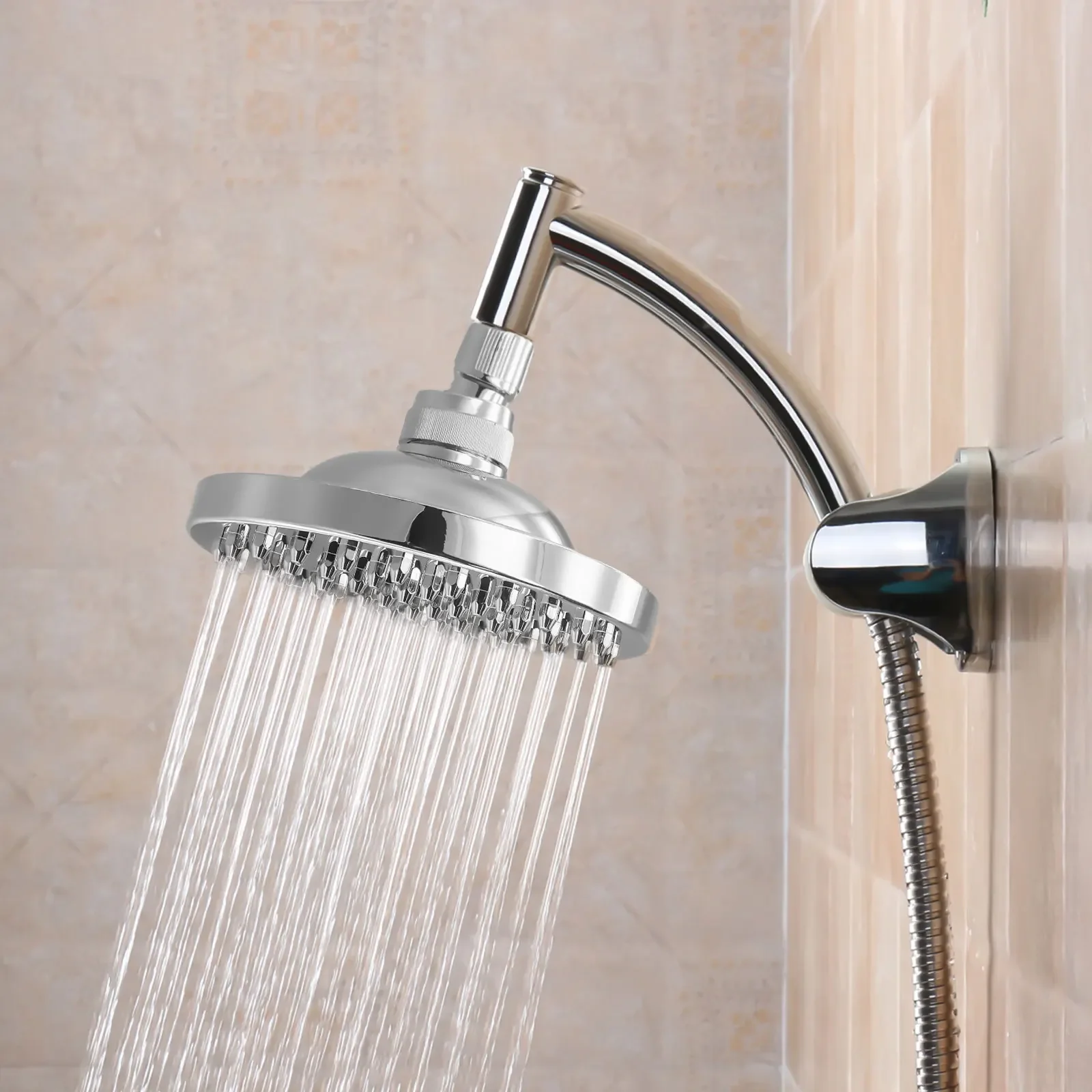 15 cm regendouchekop kunststof chroom hoge druk ronde badtop mondstuk waterbesparende douchemengkraan douchekraan accessoires
