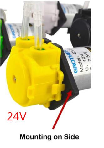 12V 24V DC Peristaltic Liquid Dosing Pump Hose Pump Dosing Head Automatic Doser Pump Connector for Aquarium Lab Analytical Water: 24V MOUNTING  SIDE / White