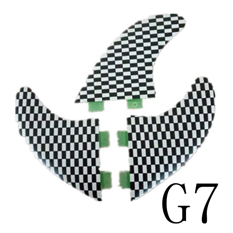 hotsales FCS G7 surf fins with fiberglass honeycomb for surfing size L 3pcs/set: Black