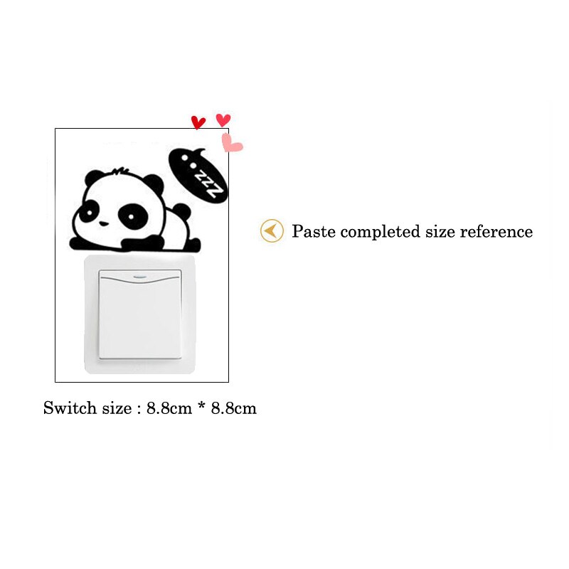 Sød panda switch klistermærke på væggen børneværelser vinyl til boligindretning kunstmærkater aftagelige dejlige vægklistermærker