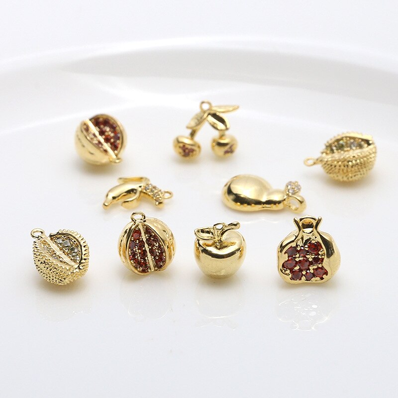 Zinc Alloy Enamel Charms 3D Fruit Durian Strawberr... – Vicedeal