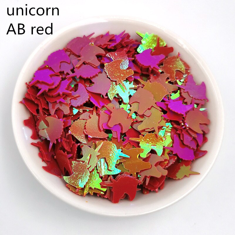 10 g/partij Eenhoorn Glitter Losse Pailletten Tirm voor Nail Kunsten En Ambachten Decoratie Body Art Schilderen Huwelijkscadeau DIY Glitter sequin: AB red