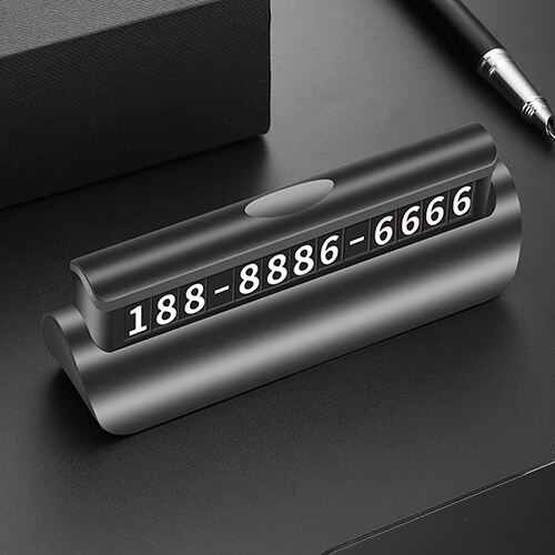 Hidden Luminous Car Phone Number Plate Car Sticker Night Light Phone Number In The Car For Car Styling Temporary Parking Card: Black