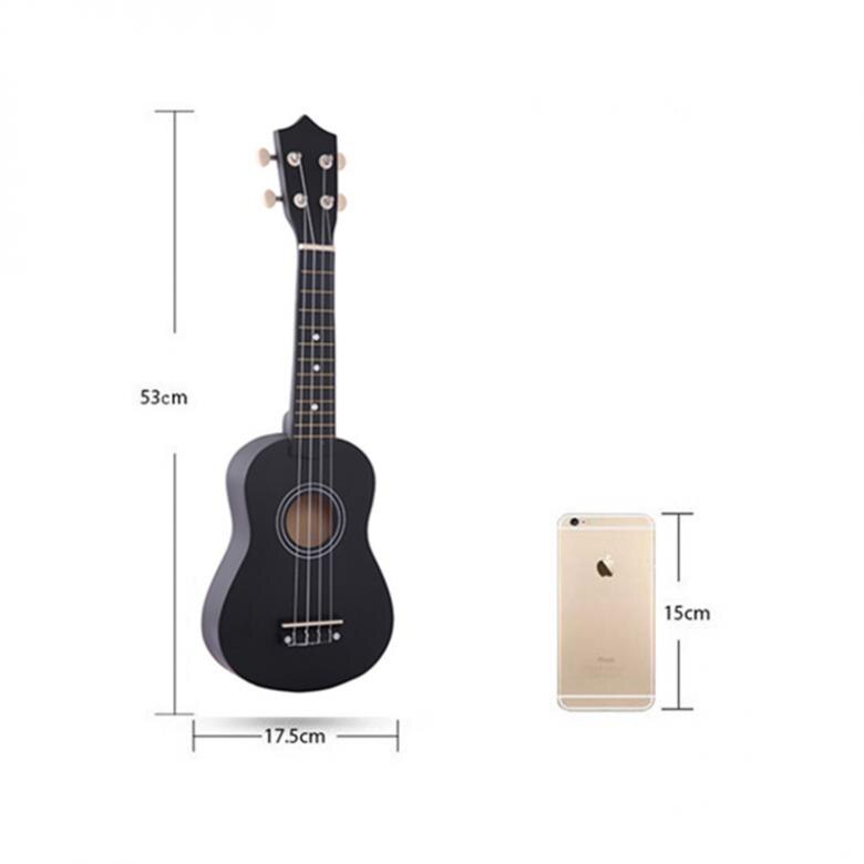 21 Inch Ukelele Lovers Must-have Basswood Pure Color Ukelele 4 Strings Pure Tone Musical Instrument