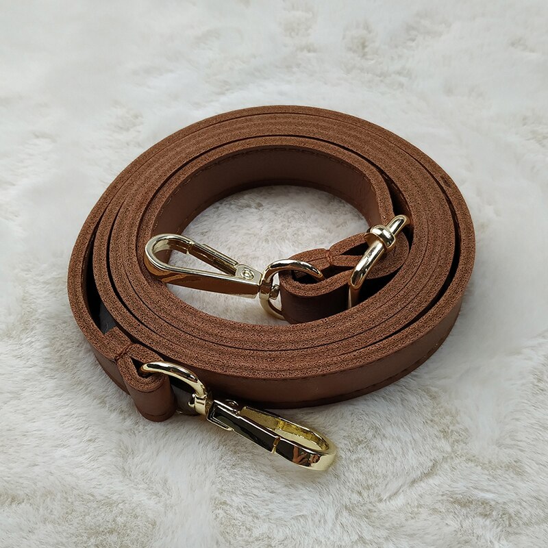 Bolso de hombro tipo bandolera para mujer, de PU, 1 Uds., Correa con asa, Color sólido, DIY, para bolso, cinturones, botón de Metal, accesorios de correa: Marrón