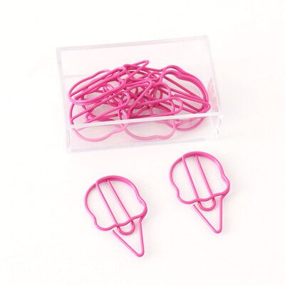 Tutu 10 st/kartong kawaii glass gem söt metall bokmärke dekorativ fil memo klämmor brevpapper  h0321: Röd