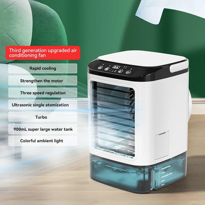 Xiaomi mijia ventilador de ar condicionado portátil spray duplo atomização ultrassônica 3 velocidades mudo refrigerador de ar luz noturna ventilador elétrico casa: Marrom